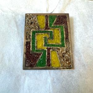 Mexican Geometric Sign Brooch